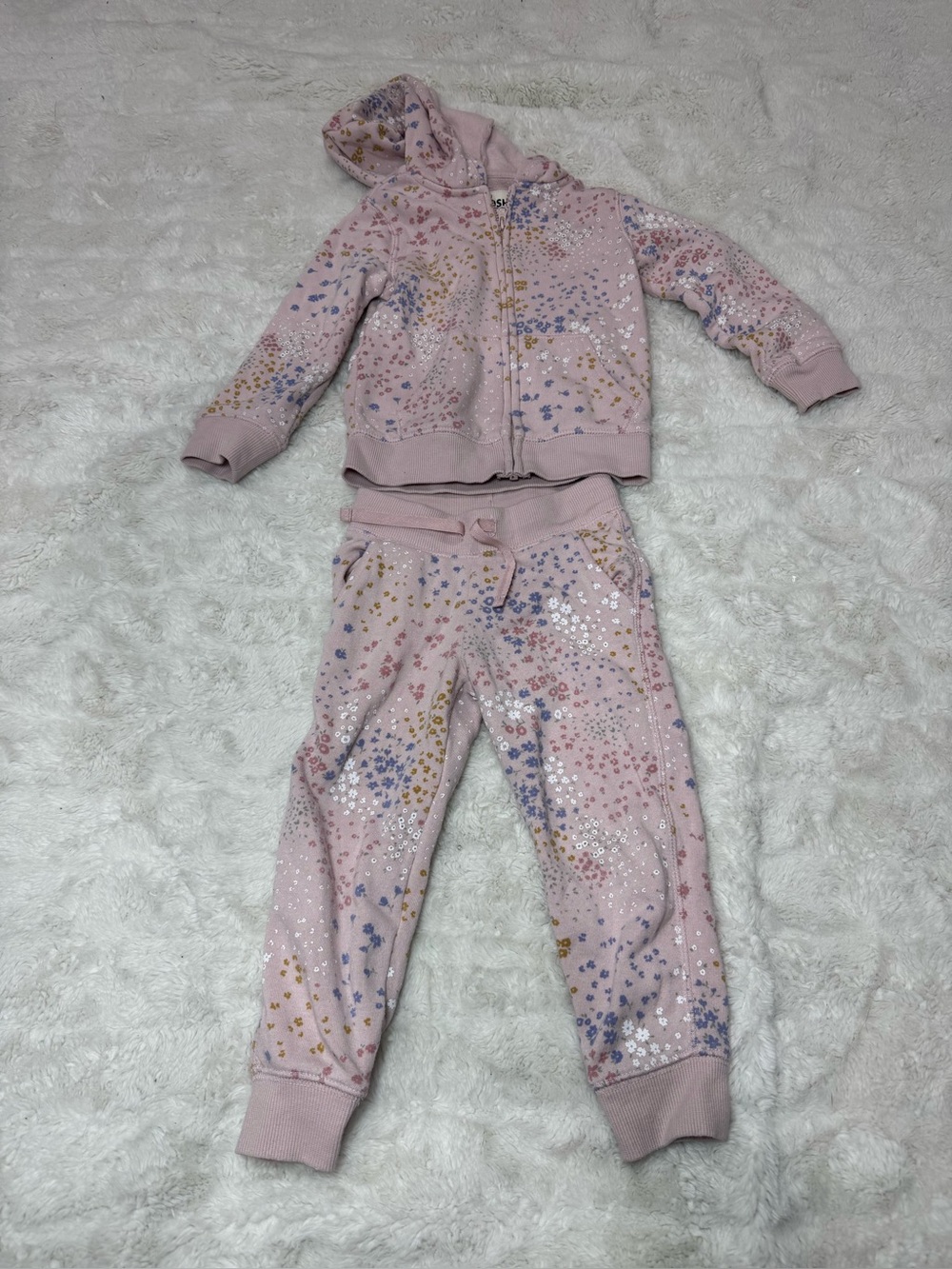 OshKosh B'gosh Light Pink Floral Sparkle Jogger Set